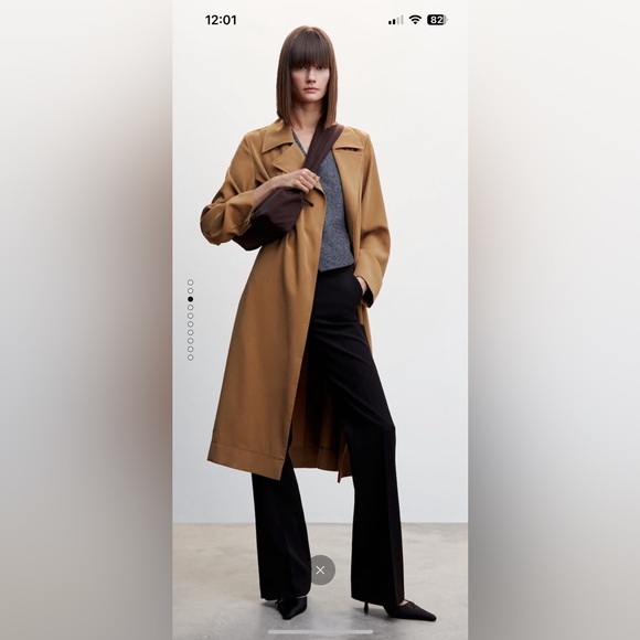 MANGO Flowy Label Trench - Picture 3 of 15